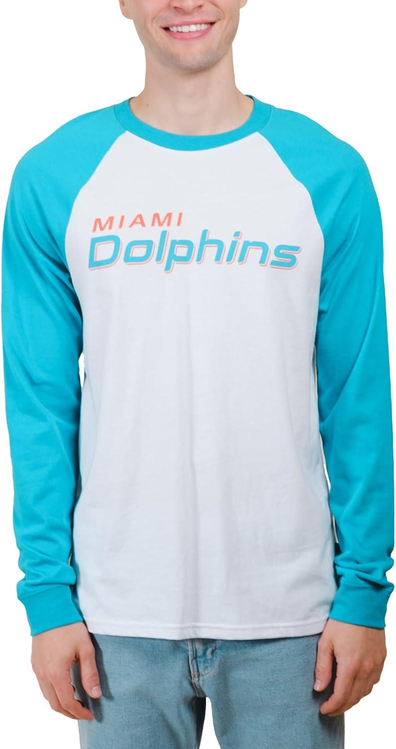 imageUltra Game Adults NFL Official Super Soft Raglan Baseball Long Sleeve TShirtWhite Updated