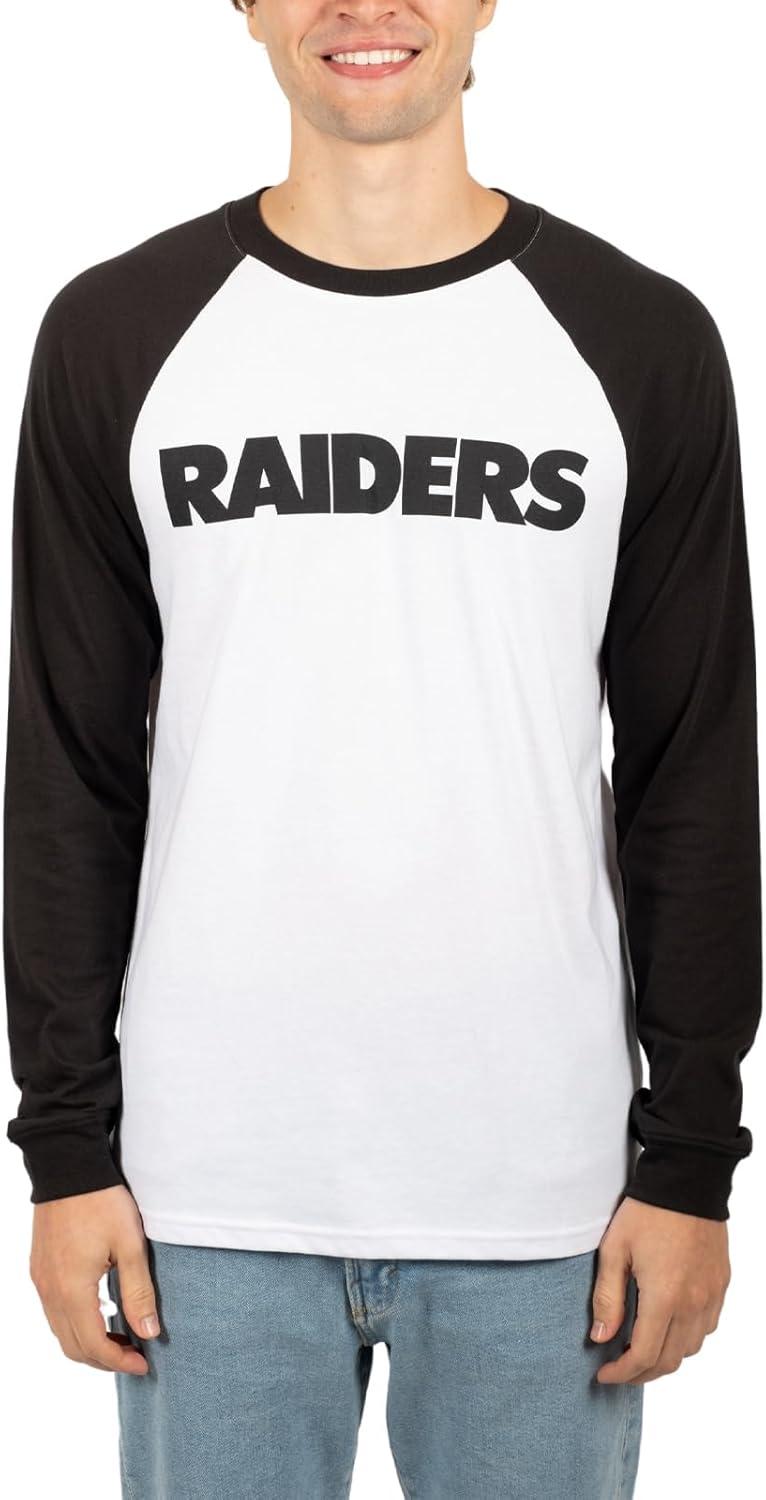 imageUltra Game Adults NFL Official Super Soft Raglan Baseball Long Sleeve TShirtWhite Updated
