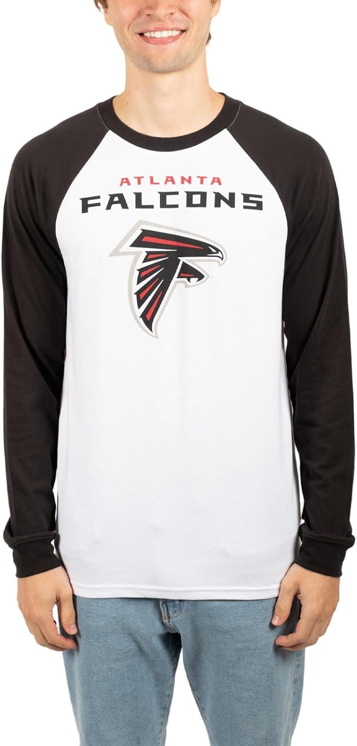 imageUltra Game Adults NFL Official Super Soft Raglan Baseball Long Sleeve TShirtWhite Updated