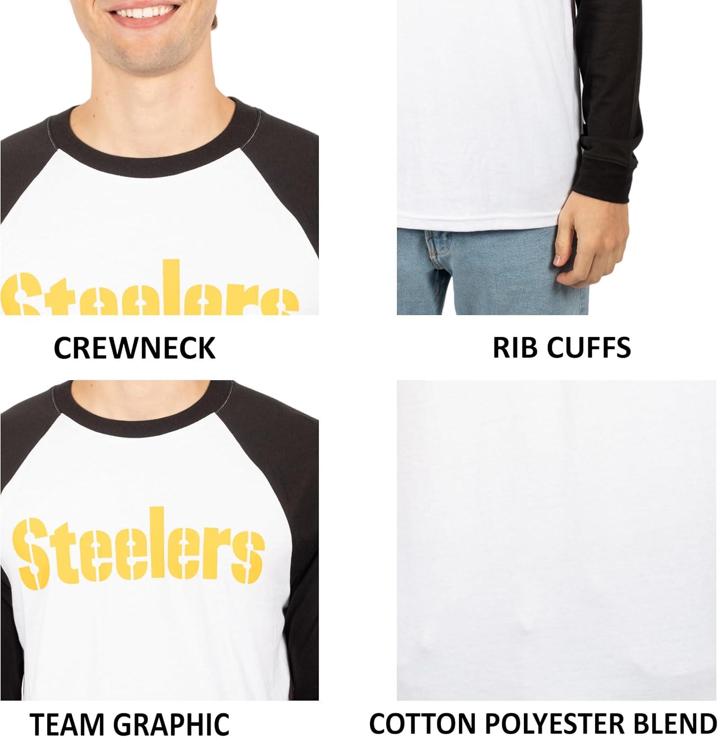 imageUltra Game Adults NFL Official Super Soft Raglan Baseball Long Sleeve TShirtWhite Updated