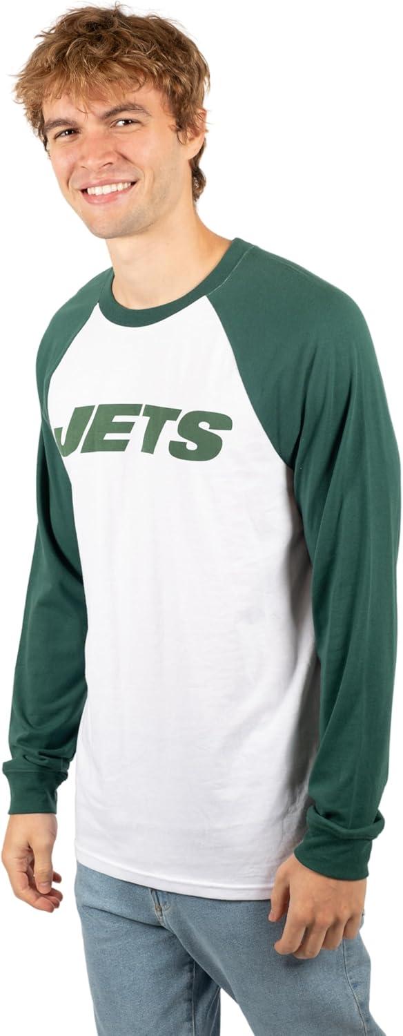 imageUltra Game Adults NFL Official Super Soft Raglan Baseball Long Sleeve TShirtWhite Updated
