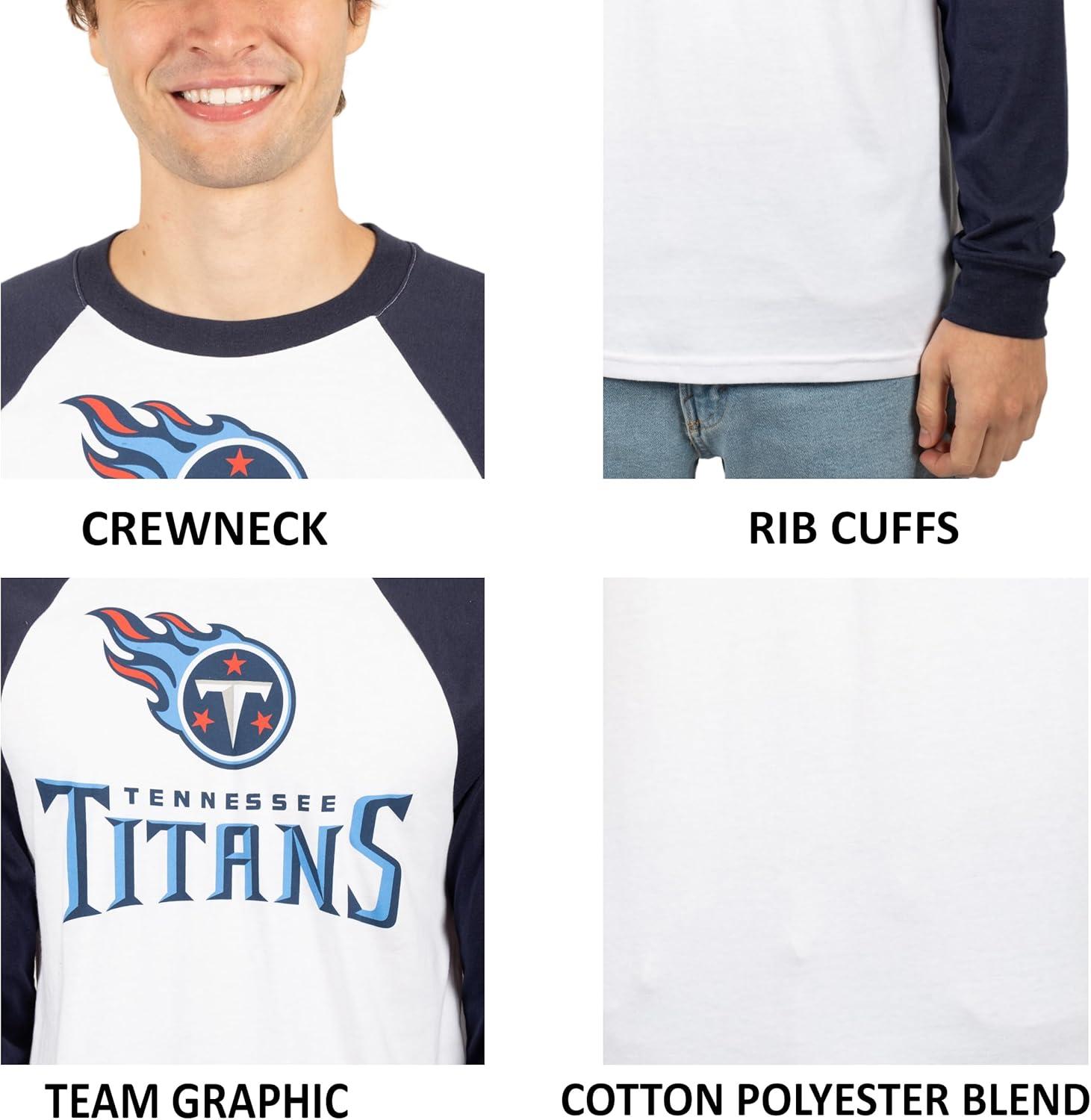 imageUltra Game Adults NFL Official Super Soft Raglan Baseball Long Sleeve TShirtWhite Updated
