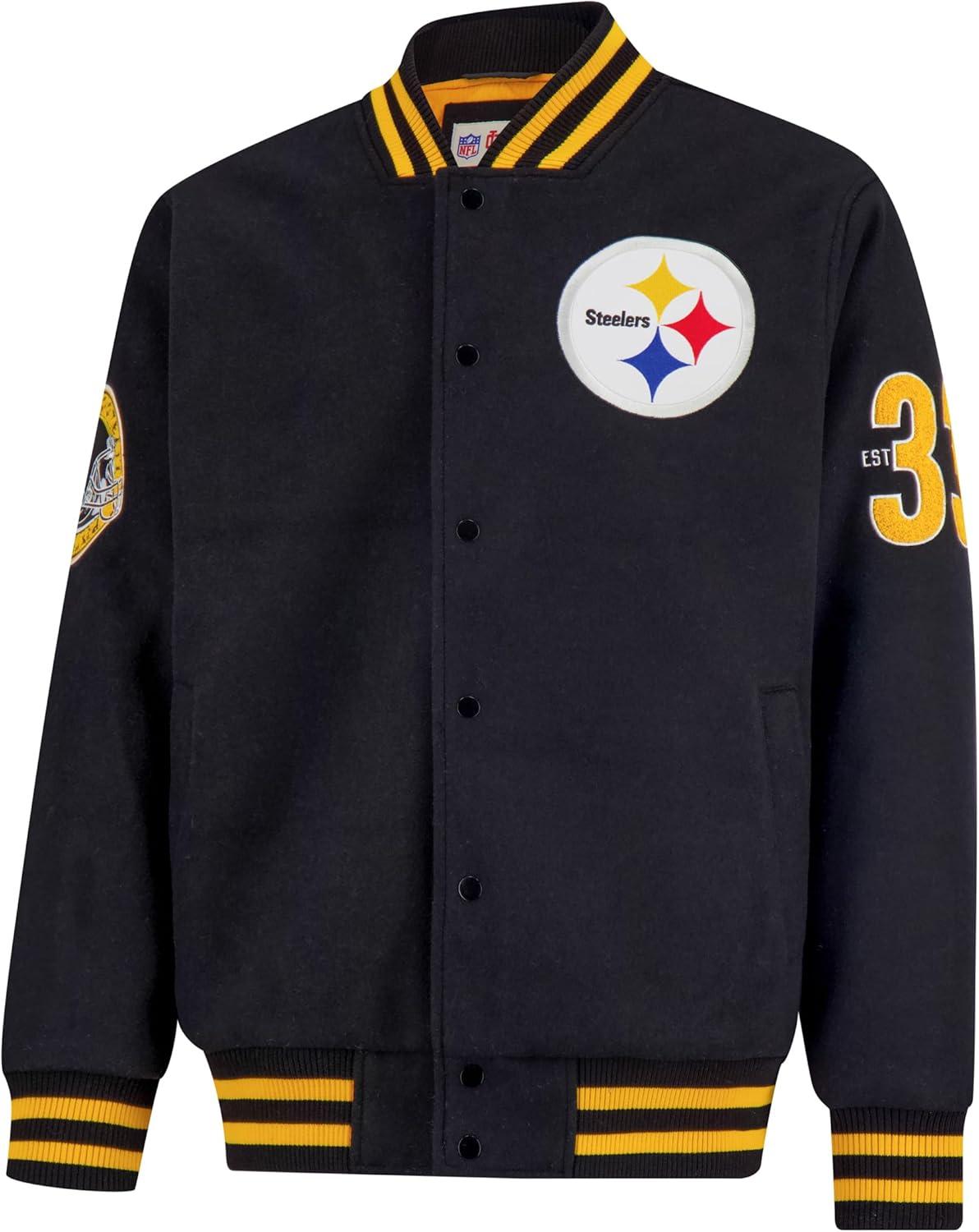 imageUltra Game Mens NFL Official Classic Varsity Coaches Jacket CoatTeam Color Updated