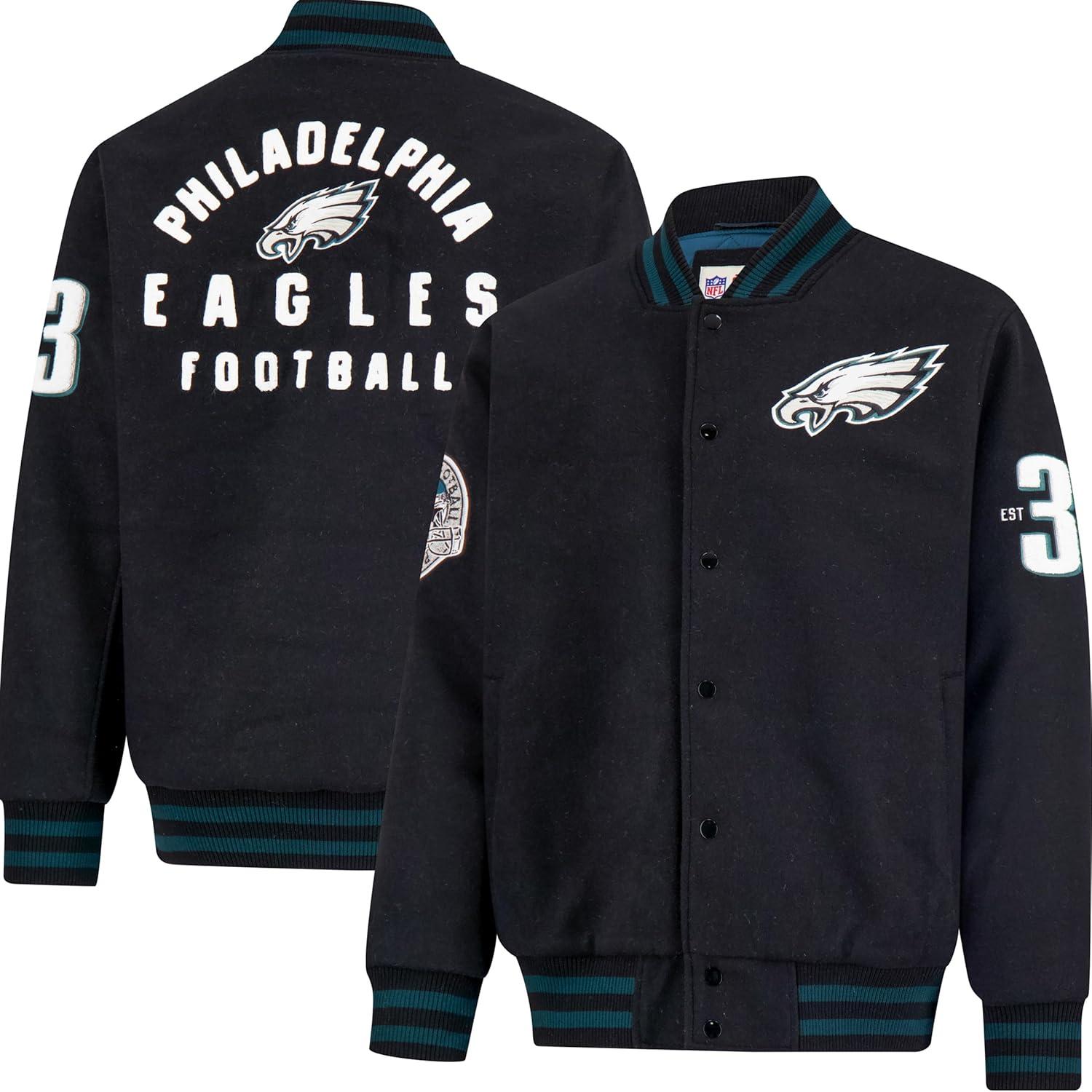 imageUltra Game Mens NFL Official Classic Varsity Coaches Jacket CoatTeam Color Updated