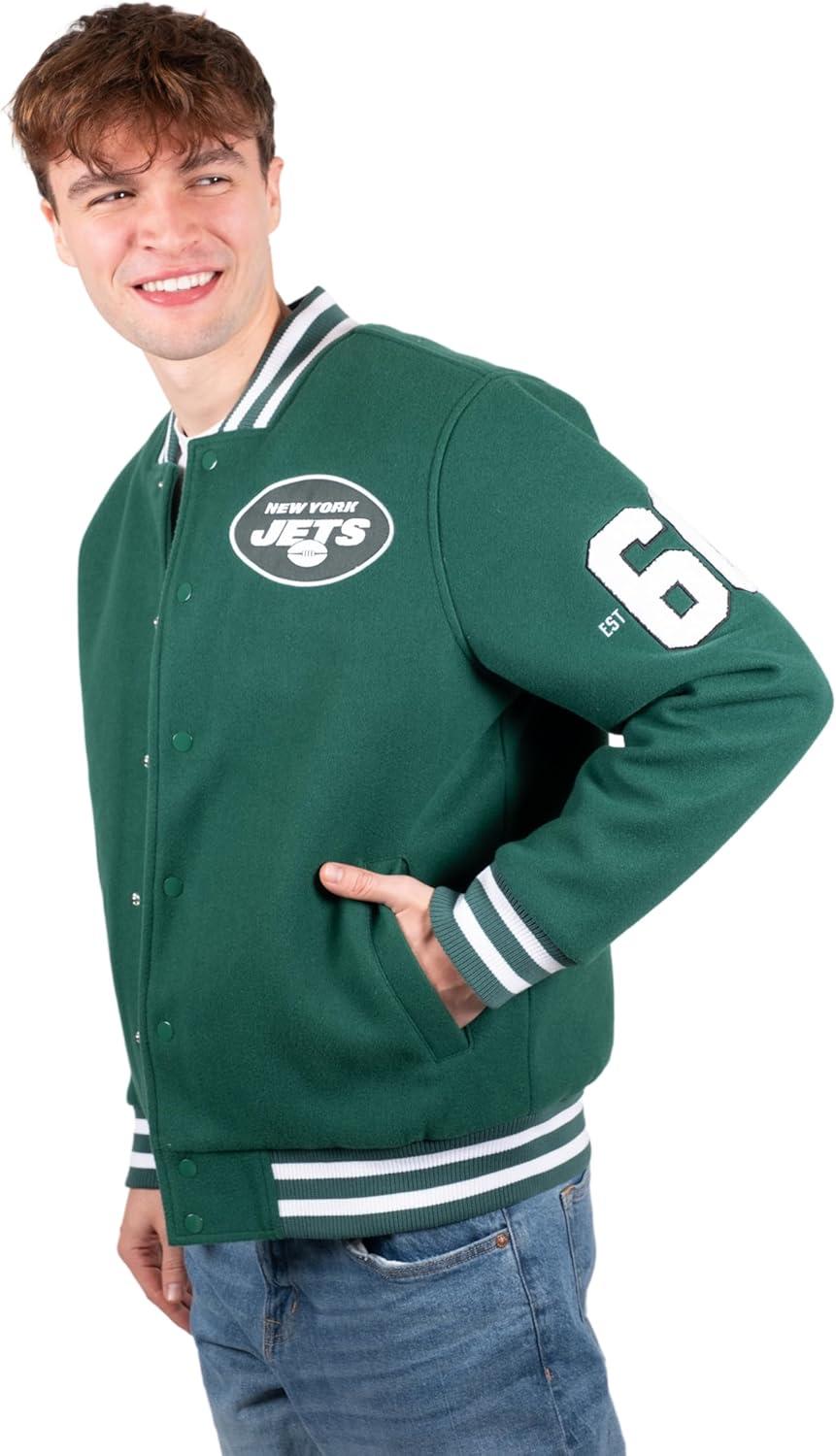 imageUltra Game Mens NFL Official Classic Varsity Coaches Jacket CoatTeam Color Updated