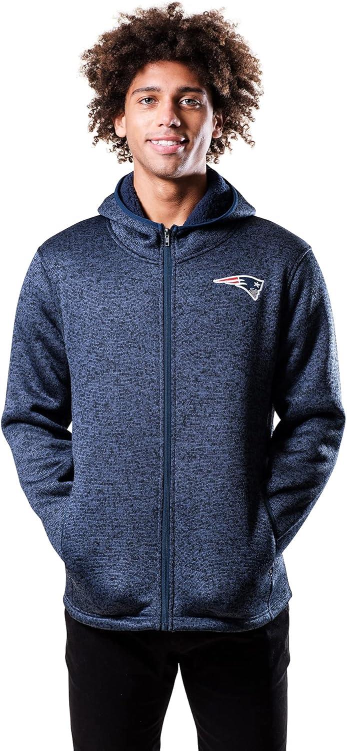 imageUltra Game Mens NFL Official Ultimate Full Zip Varsity Hoodie Sweatshirt JacketNew England Patriots