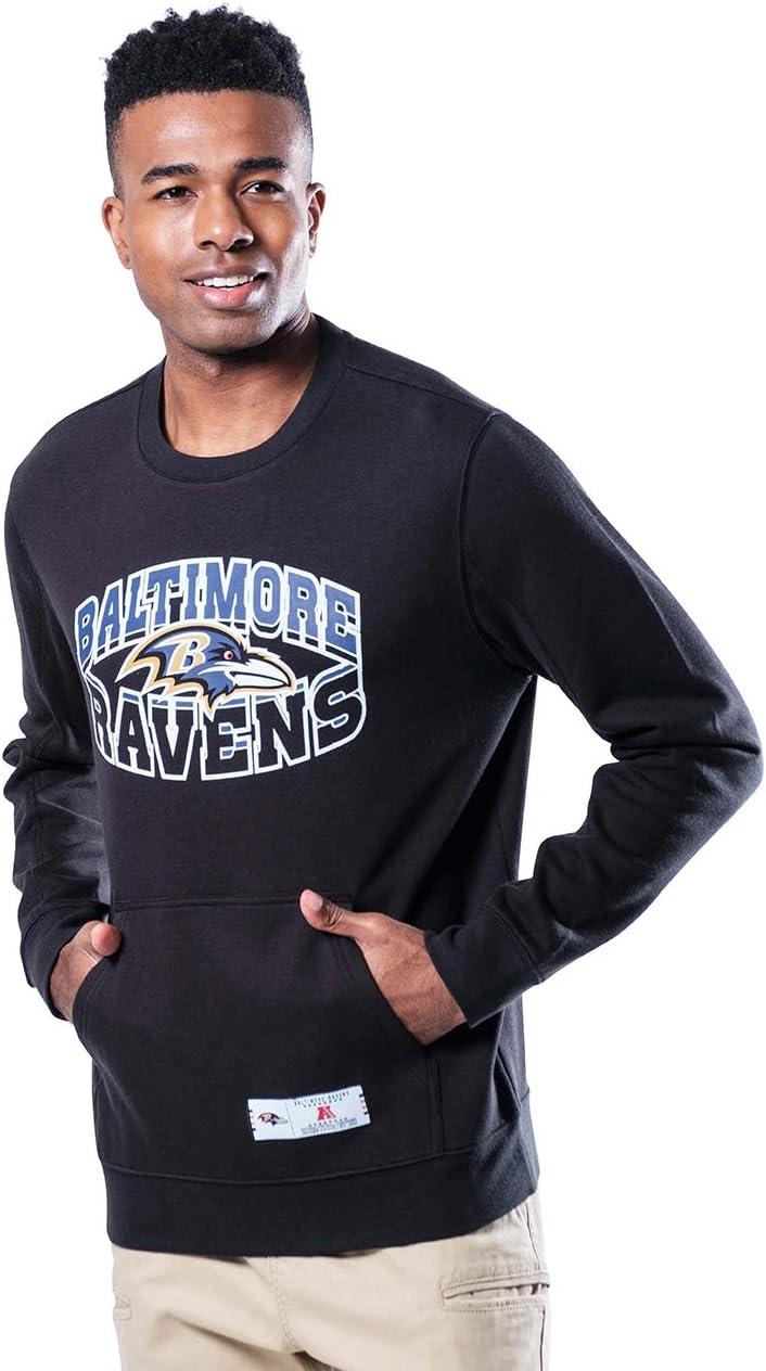Ultra Game NFL Men’s Super Soft Ultimate Crew Neck Sweatshirt(Team Color)
