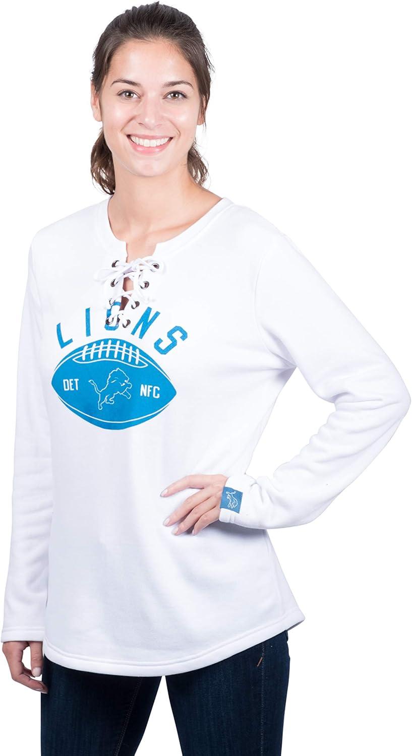 imageUltra Game NFL womens Nfl Fleece Lace Long Sleeve Sweatshirt for WomenWhite