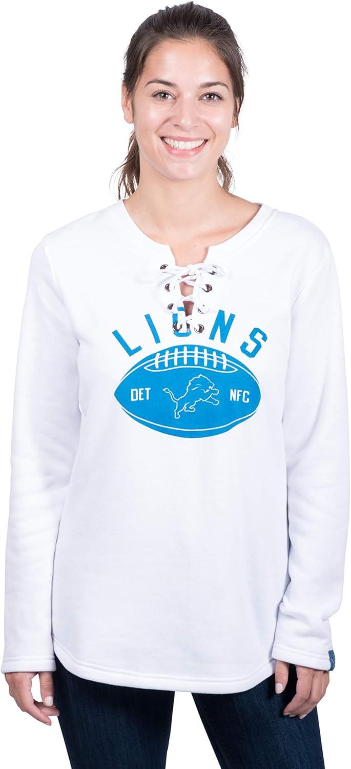 imageUltra Game NFL womens Nfl Fleece Lace Long Sleeve Sweatshirt for WomenWhite