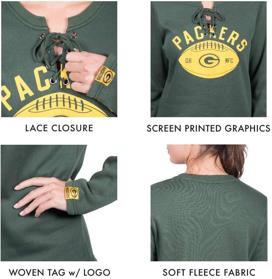 imageUltra Game NFL womens Nfl Fleece Lace Long Sleeve Sweatshirt for WomenWhite