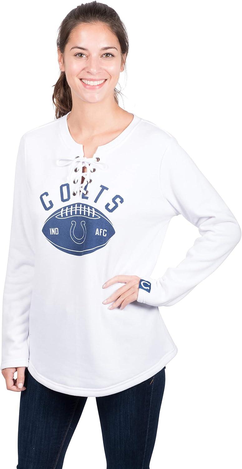 imageUltra Game NFL womens Nfl Fleece Lace Long Sleeve Sweatshirt for WomenWhite