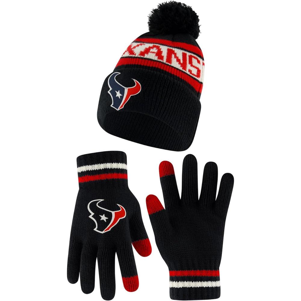 imageUltra Game Adults NFL Official Super Soft Winter Beanie Knit Hat With Warm Touch Screen GlovesTeam Color