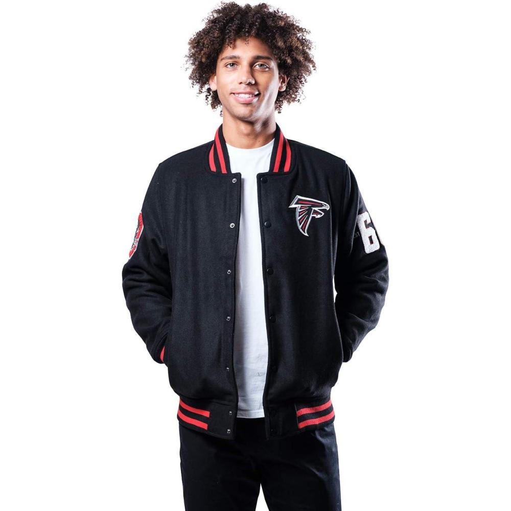 imageUltra Game Mens NFL Official Classic Varsity Coaches Jacket CoatTeam Color