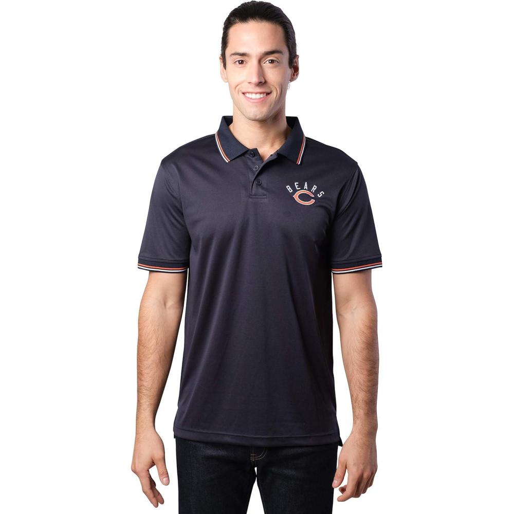 imageUltra Game Mens NFL Official Super Soft Quick Dry Jersey Polo ShirtNavy