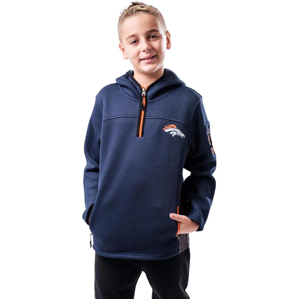 imageUltra Game NFL Boys Super Soft Fleece QuarterZip Pullover Hoodie SweatshirtNavy