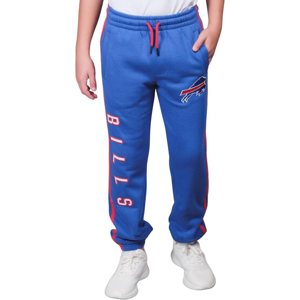 imageUltra Game NFL Boys Super Soft Game Day Striped Jogger SweatpantsTeam Color