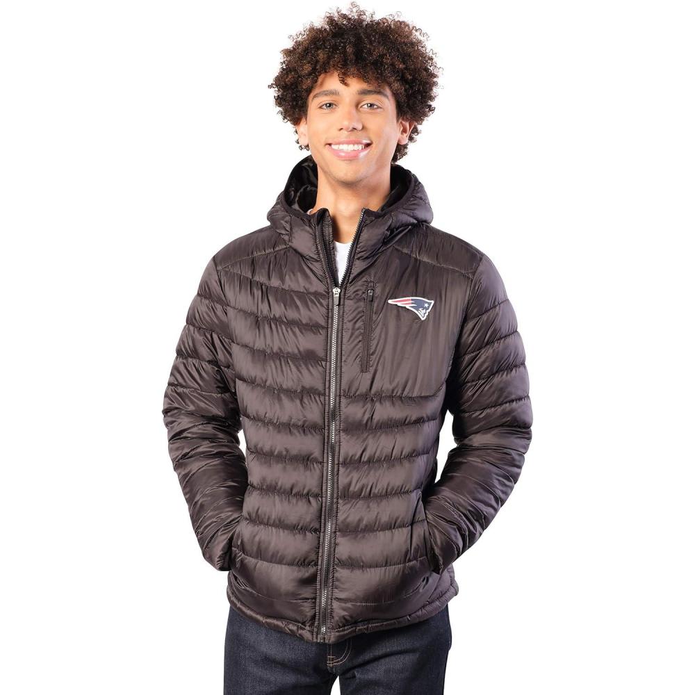 imageUltra Game NFL Mens Full Zip Hooded Puffer JacketNew England Patriots
