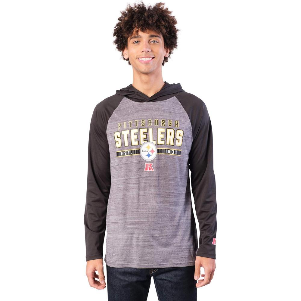 imageUltra Game NFL Mens Lightweight Athletic Performance Hoodie SweatshirtPittsburgh Steelers