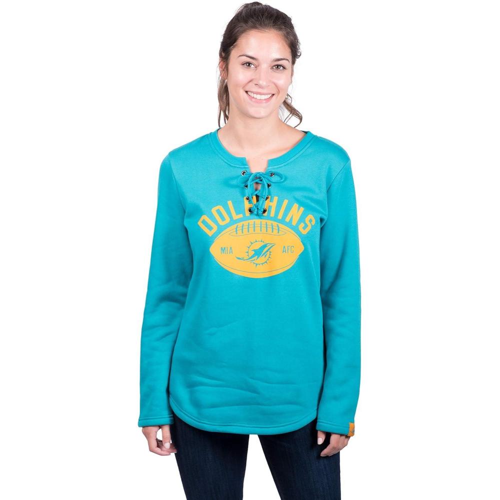 imageUltra Game NFL womens Nfl Fleece Lace Long Sleeve Sweatshirt for WomenAqua