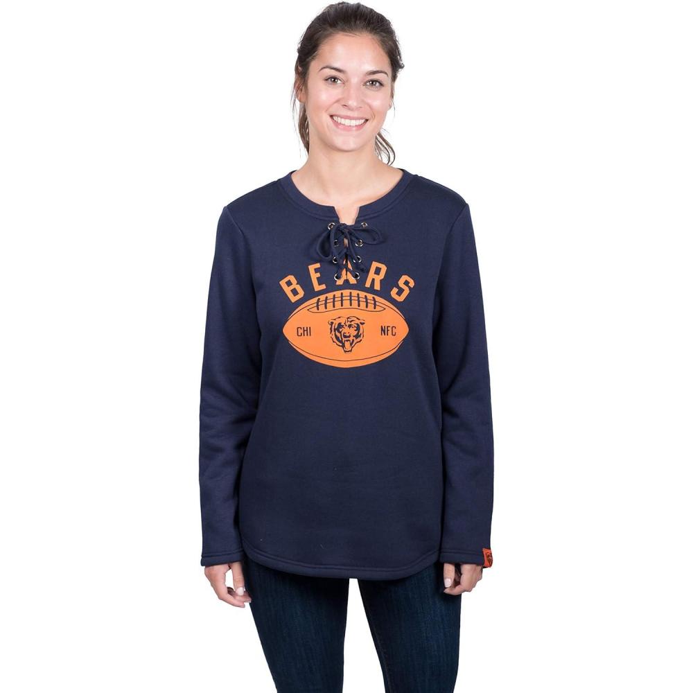imageUltra Game NFL womens Nfl Fleece Lace Long Sleeve Sweatshirt for WomenNavy
