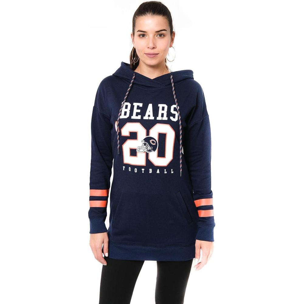imageUltra Game NFL womens Tunic Hoodie Pullover Sweatshirt TerryBlue