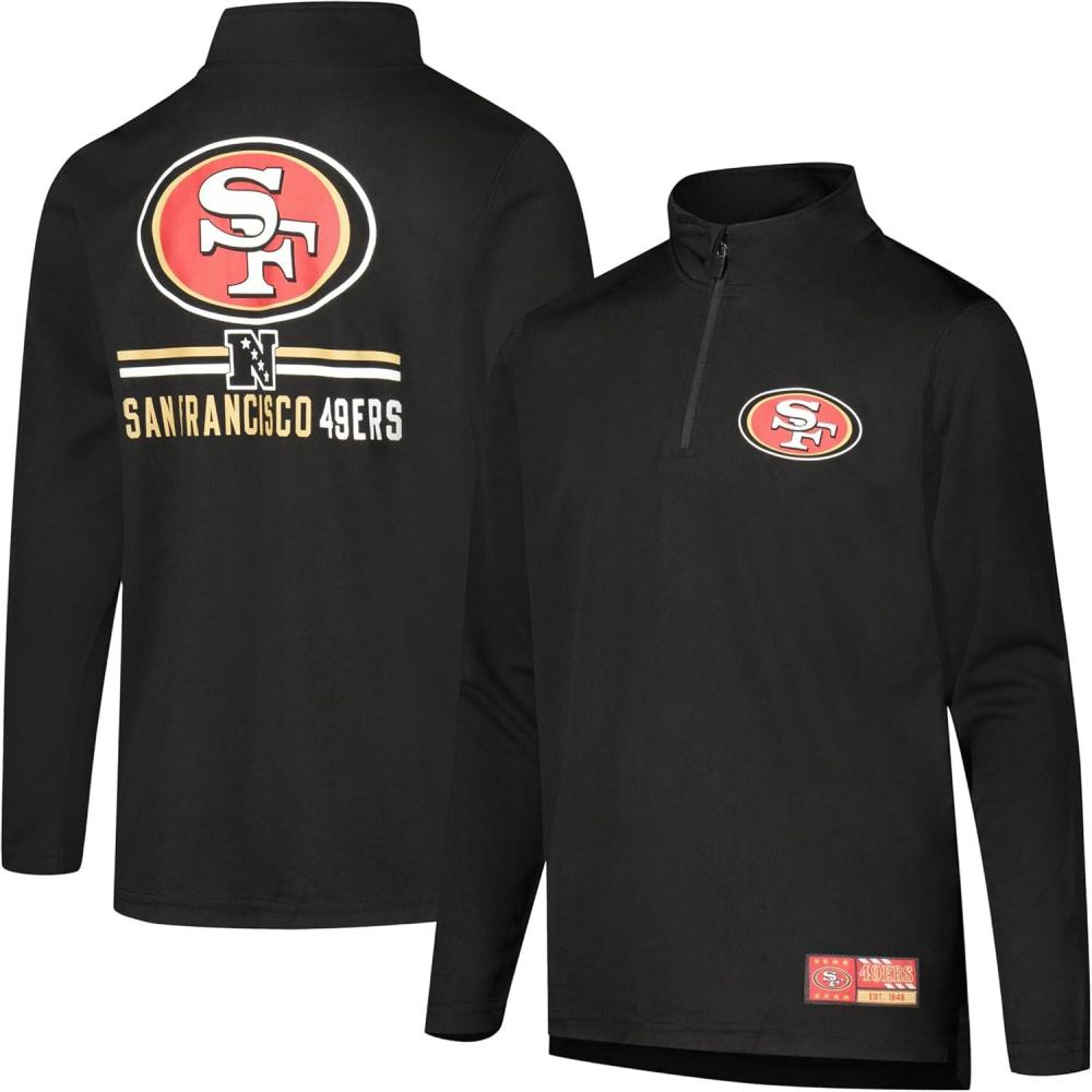 imageUltra Game Youth NFL Official Super Soft Quarter Zip Long Sleeve TShirtTeam Color