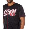 Ultra Game Adult’s NFL Official Button Down Baseball Mesh Jersey Shirt(Black)