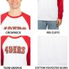 Ultra Game Adults NFL Official Super Soft Raglan Baseball Long Sleeve T-Shirt(White Updated)