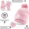 Ultra Game Adults NFL Official Super Soft Winter Beanie Knit Hat with Warm Touch Screen Gloves(Pink)