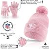 Ultra Game Adults NFL Official Super Soft Winter Beanie Knit Hat with Warm Touch Screen Gloves(Pnk)