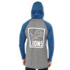 Ultra Game Mens NFL Official Fleece Hoodie Pullover Sweatshirt Henley(Detroit Lions)