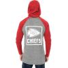 Ultra Game Mens NFL Official Fleece Hoodie Pullover Sweatshirt Henley(Kansas City Chiefs)
