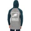 Ultra Game Mens NFL Official Fleece Hoodie Pullover Sweatshirt Henley(Philadelphia Eagles)