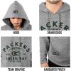 Ultra Game Mens NFL Official Super Soft Throwback Hoodie Sweatshirt(Gray Snow)