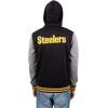 Ultra Game Men’s NFL Official Ultimate Full Zip Varsity Hoodie Sweatshirt Jacket(Pittsburgh Steelers)