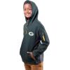 Ultra Game NFL Boys Super Soft Fleece Quarter-Zip Pullover Hoodie Sweatshirt(Green)