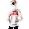 Ultra Game NFL Cleveland Browns Womenss Fleece Sherpa Hoodie Jacket, Cream, Small