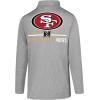 Ultra Game NFL Official Adults Super Soft Quarter Zip Long Sleeve T-Shirt(Heather Gray)