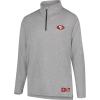 Ultra Game NFL Official Adults Super Soft Quarter Zip Long Sleeve T-Shirt(Heather Gray)