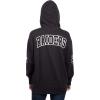Ultra Game NFL Womens Full Zip Fleece Hoodie Sweatshirt Jacket(Black)