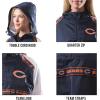 Ultra Game NFL Womens Quarter Zip Hoodie Windbreaker Jacket(Large)