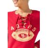 Ultra Game NFL womens Nfl Fleece Lace Long Sleeve Sweatshirt for Women(Red)