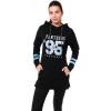 Ultra Game NFL womens Tunic Hoodie Pullover Sweatshirt Terry(Black)