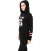 Ultra Game NFL womens Tunic Hoodie Pullover Sweatshirt Terry(Black)