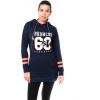 Ultra Game NFL womens Tunic Hoodie Pullover Sweatshirt Terry(Blue)