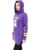 Ultra Game NFL womens Tunic Hoodie Pullover Sweatshirt Terry(Purple)