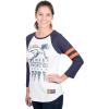 Ultra Game Women’s NFL Official Super Soft Raglan Vintage Baseball T-Shirt(White)