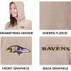 Ultra Game Women’s NFL Official Super Soft Sherpa Full Zip Hoodie Sweatshirt Jacket(Sand)