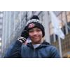 Ultra Game Youth NFL Official Super Soft Cable Knit Winter Beanie Knit Hat with Extra Warm Touch Screen Gloves(Black)