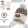 Ultra Game Youth NFL Official Super Soft Cable Knit Winter Beanie Knit Hat with Extra Warm Touch Screen Gloves(Natural)